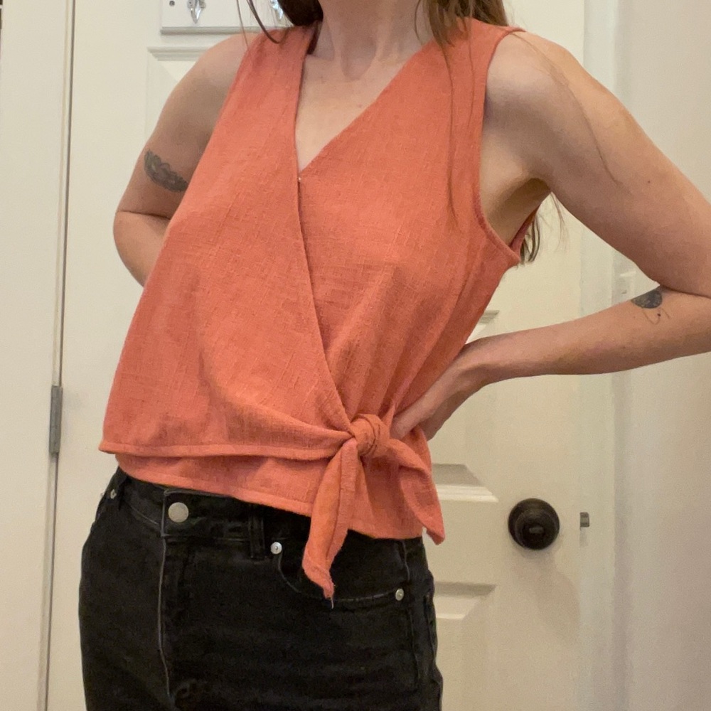 Madewell Texture & Thread Tie-Front Tank